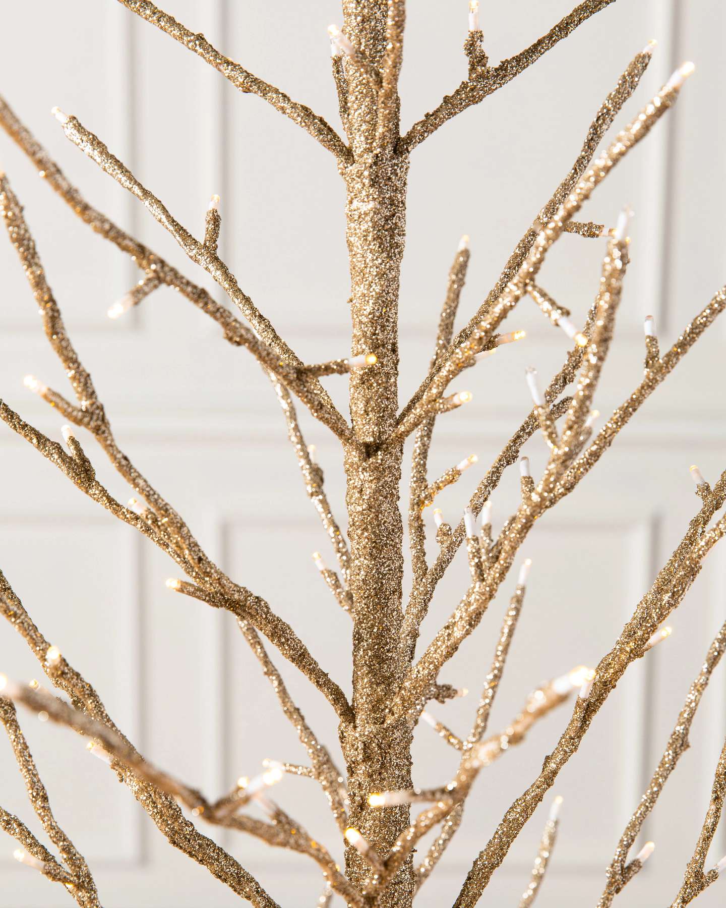 Balsam Hill Champagne Glitter LED Tree Closeup