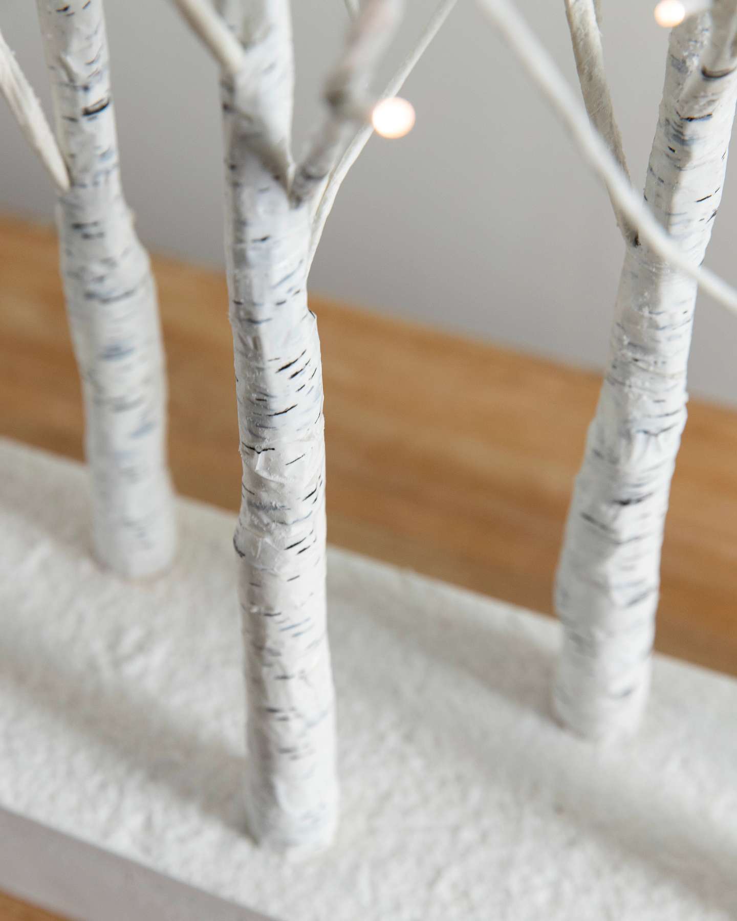 Balsam Hill Winter Birch LED Artificial Christmas Tree Grove LED Closeup