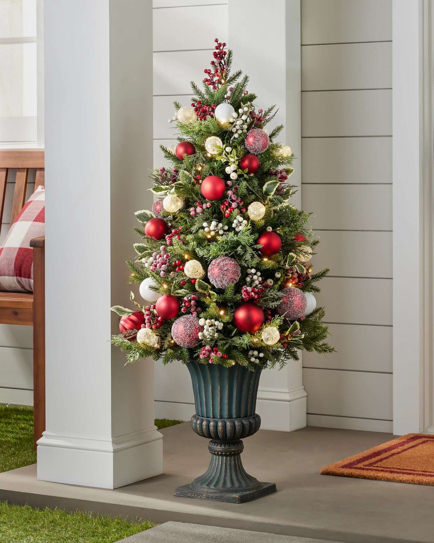 Balsam Hill 3.5-Foot Outdoor Lit Nordic Splendor Potted Tree