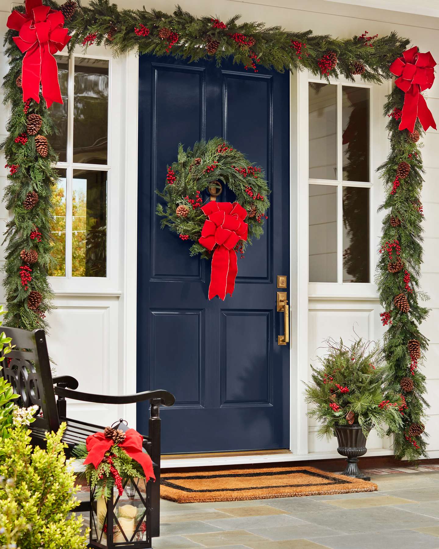 Balsam Hill Pre-Tied Artificial Christmas Tree Ribbon Bow Lifestyle Display