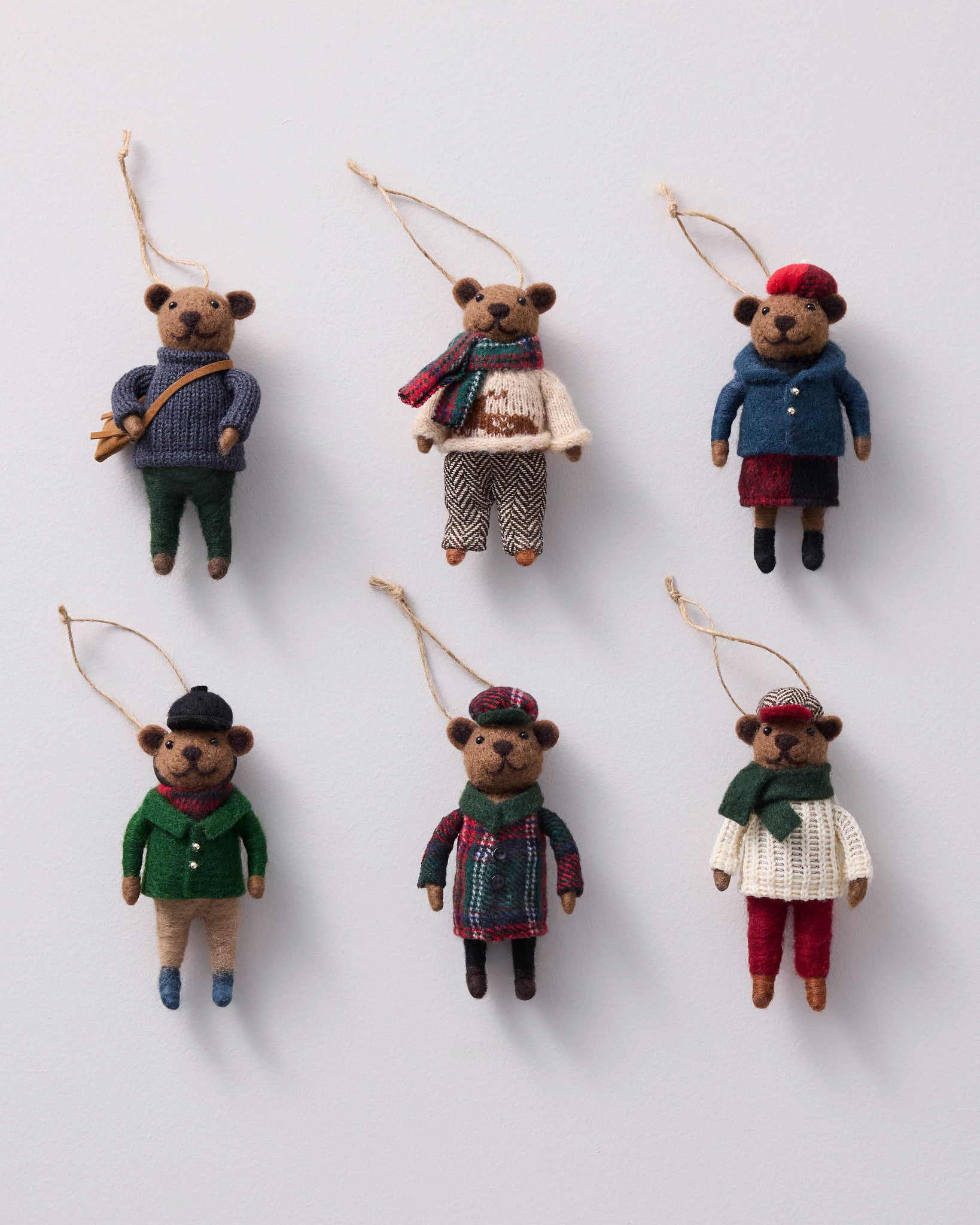 Set di decorazioni in feltro Orsetti di Natale