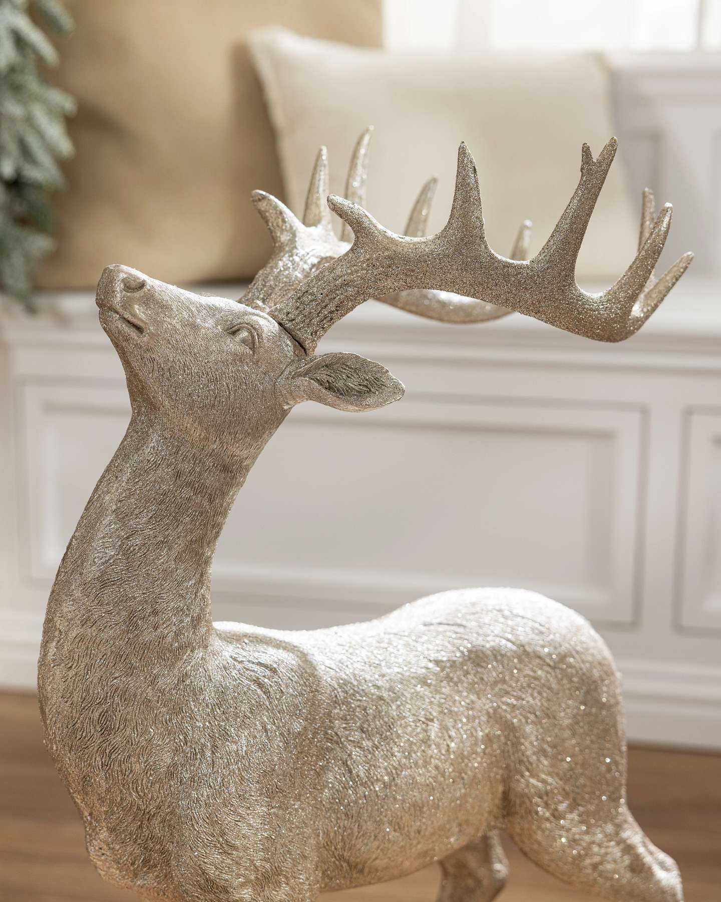 Balsam Hill Parisian Palace Gold Deer Figurine Set of 2 Holiday Decor