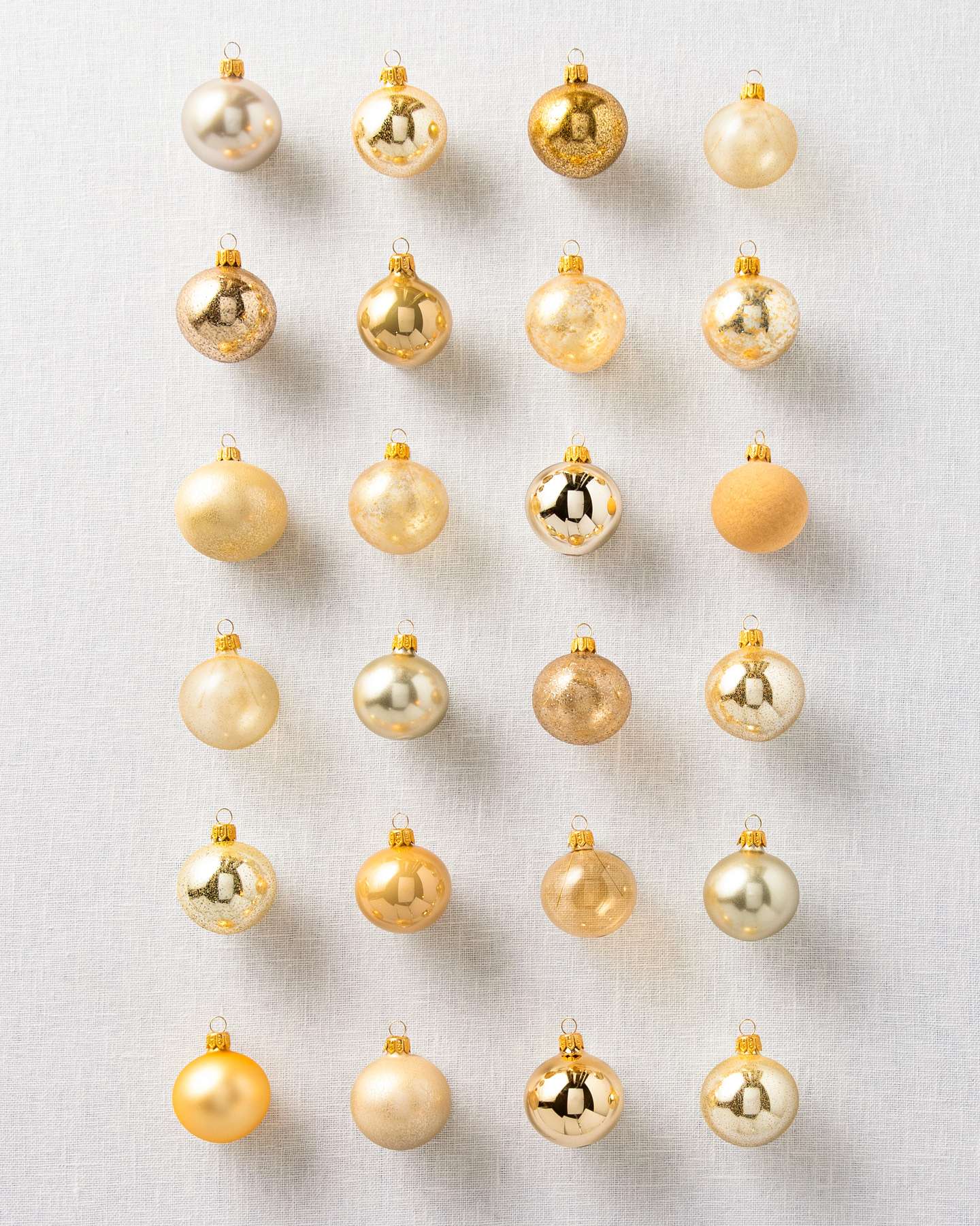 Balsam Hill Gold Mini Tonal Baubles 24 Pieces Delicate Christmas Accents