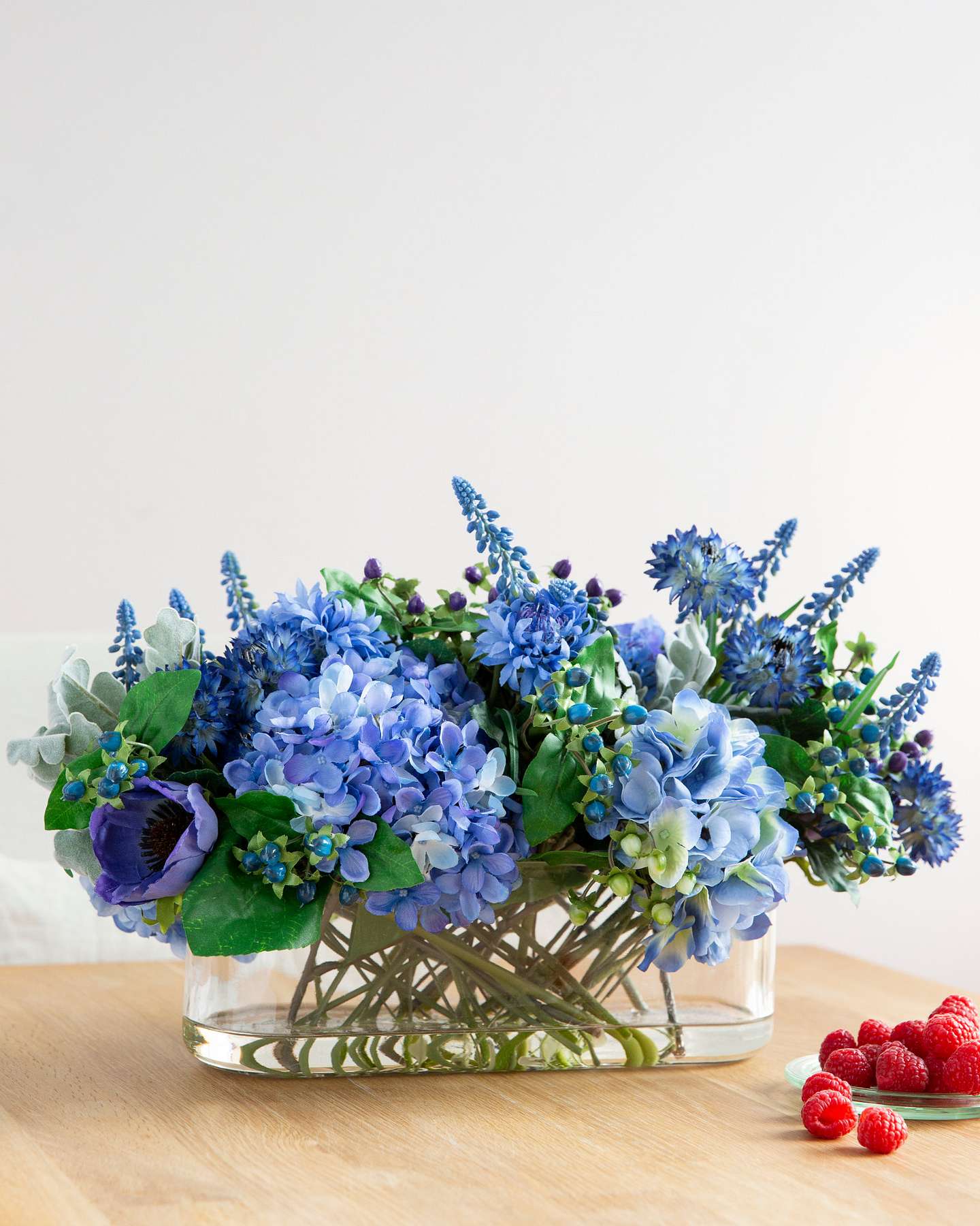 Balsam Hill Rhapsody in Blue Artificial Flower Arrangement Showcase