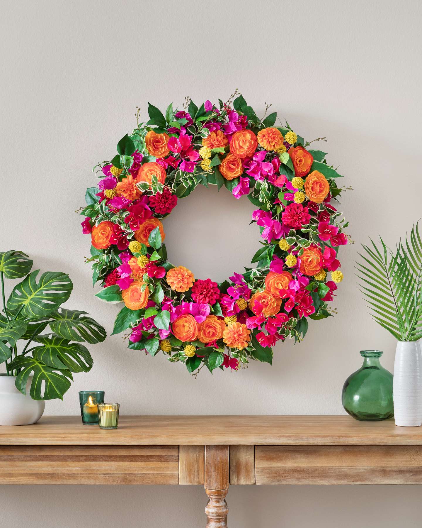 Balsam Hill Tropical Sunrise Artificial Foliage in a Home Setting