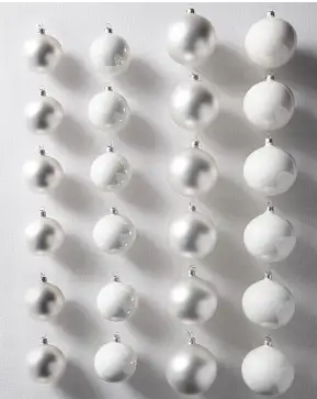 White BH Essentials Classic Ornament Set White BH Essentials Classic Ornament Set