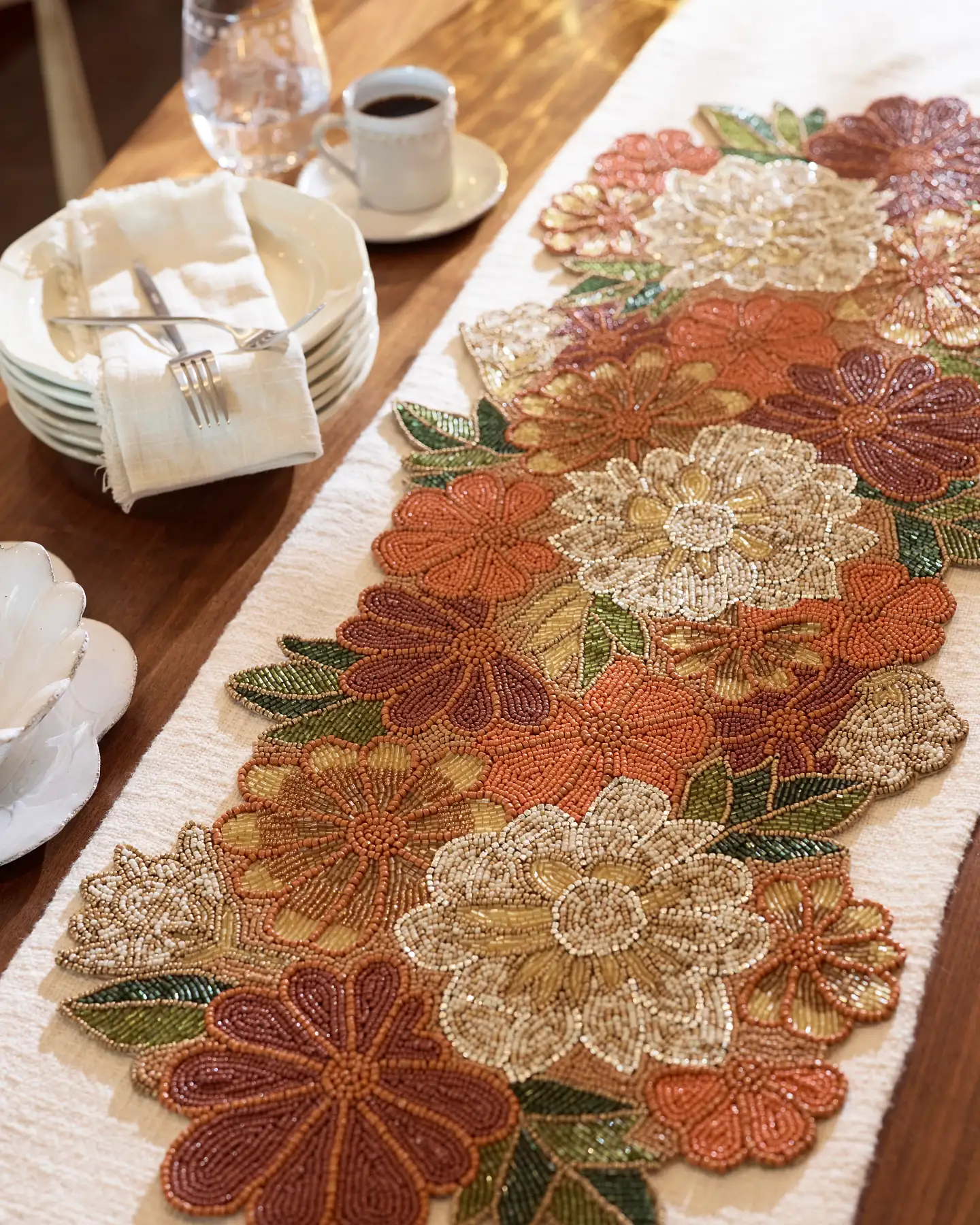 Bountiful Gatherings Beaded Table Runner | Balsam Hill Bountiful Gatherings Beaded Table Runner | Balsam Hill