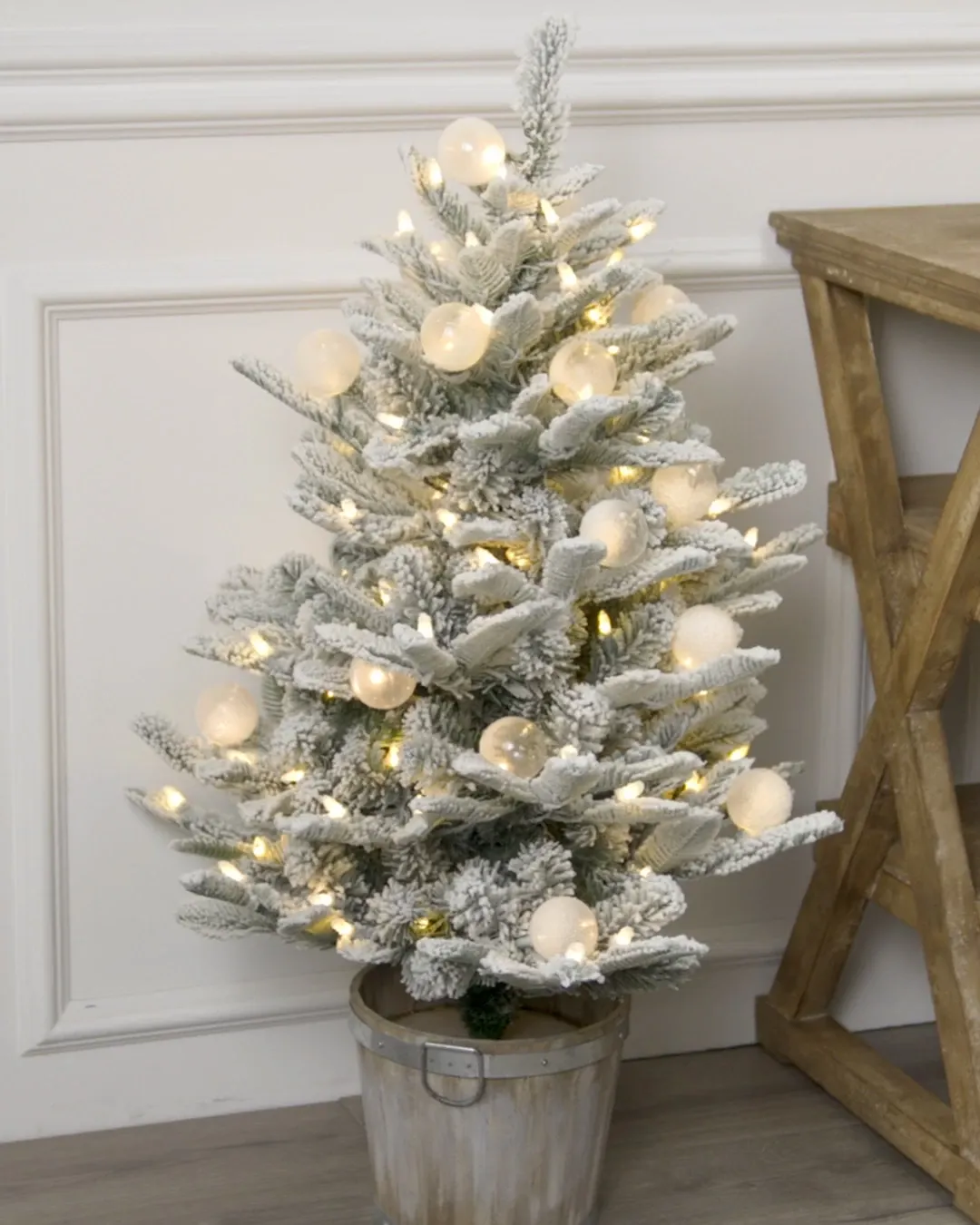 Snow Flurry Potted Artificial Christmas Trees | Balsam Hill