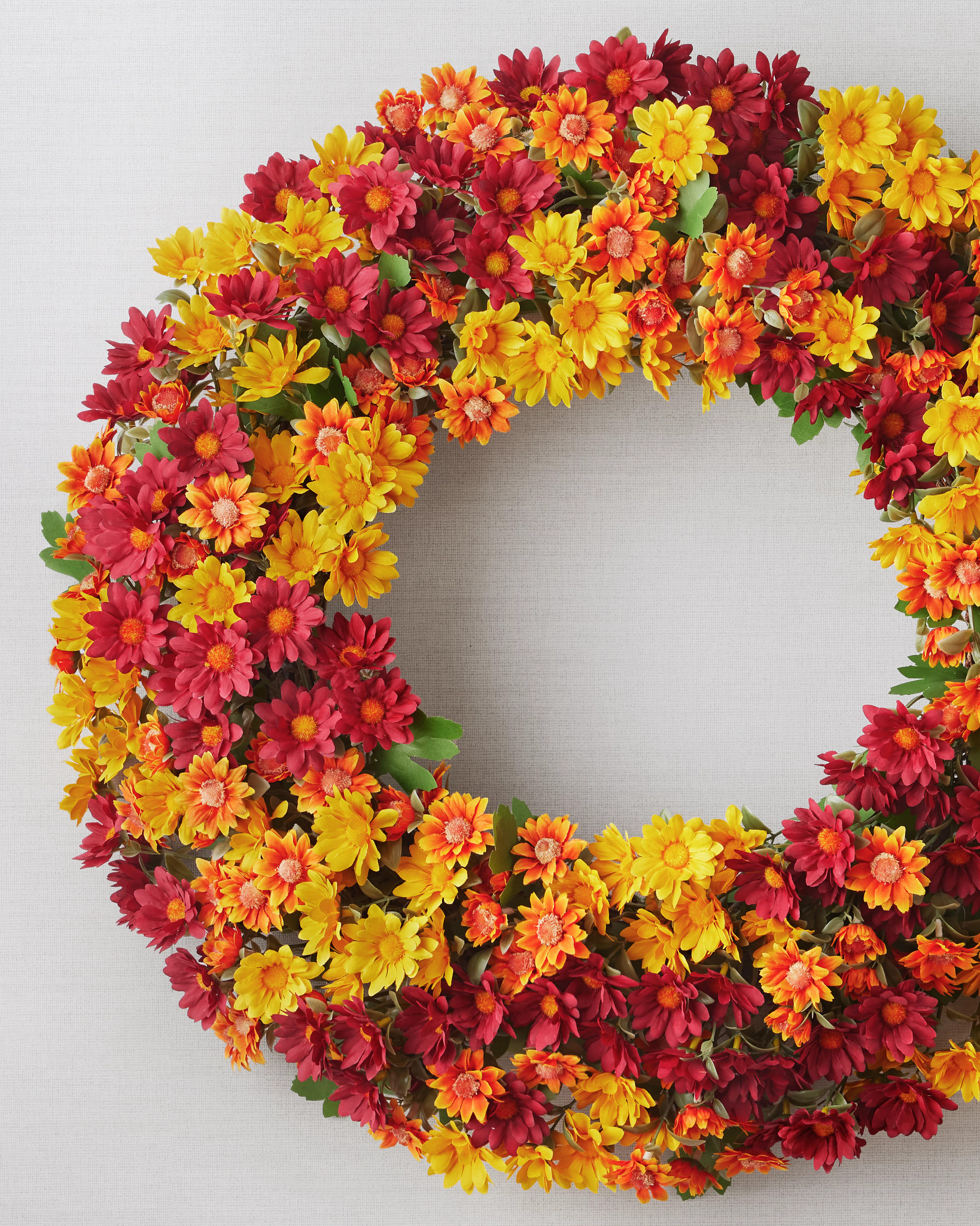 Outdoor Sunset Mums Wreath