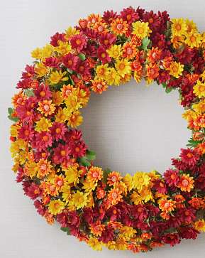 Outdoor Sunset Mums Wreath Outdoor Sunset Mums Wreath