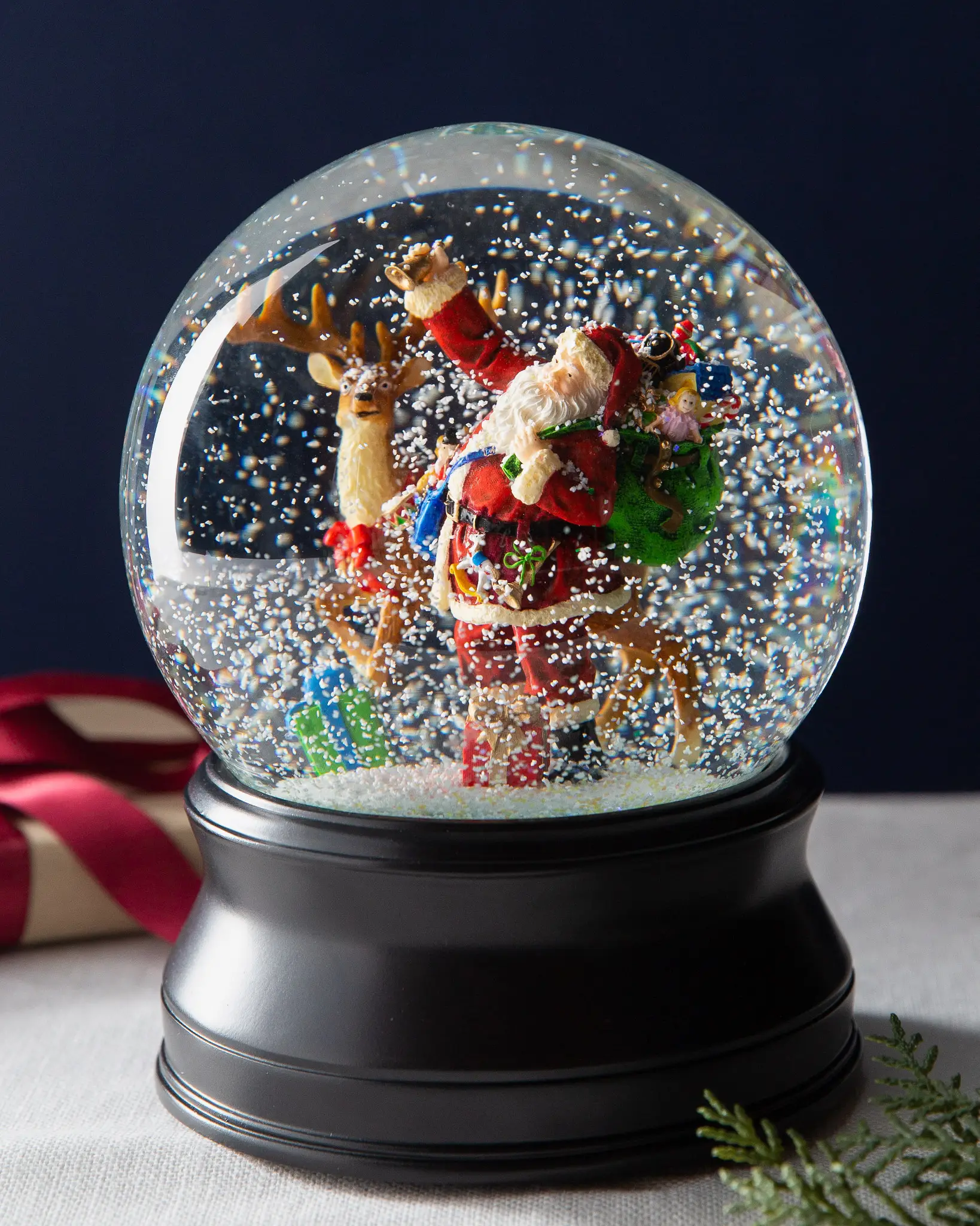 Angel 5" Christmas Hand Blown Glass Snowglobe With Color Changing LED Lights 