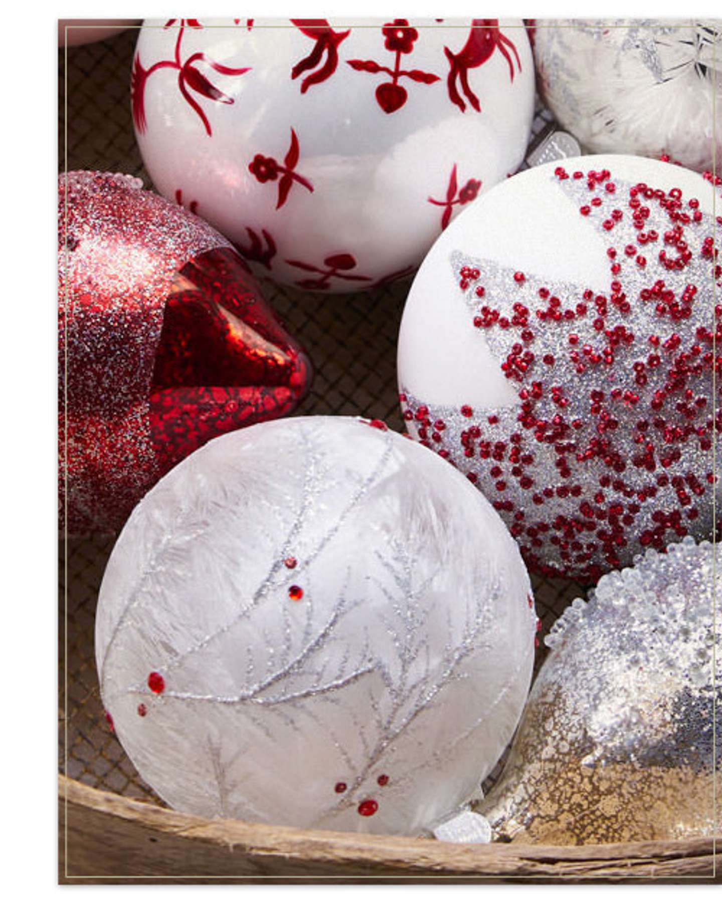 Nordic Frost Ornament Set 25 Pieces by Balsam Hill PDP Product Description
