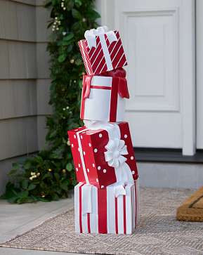 Outdoor Stacked Christmas Presents Outdoor Stacked Christmas Presents