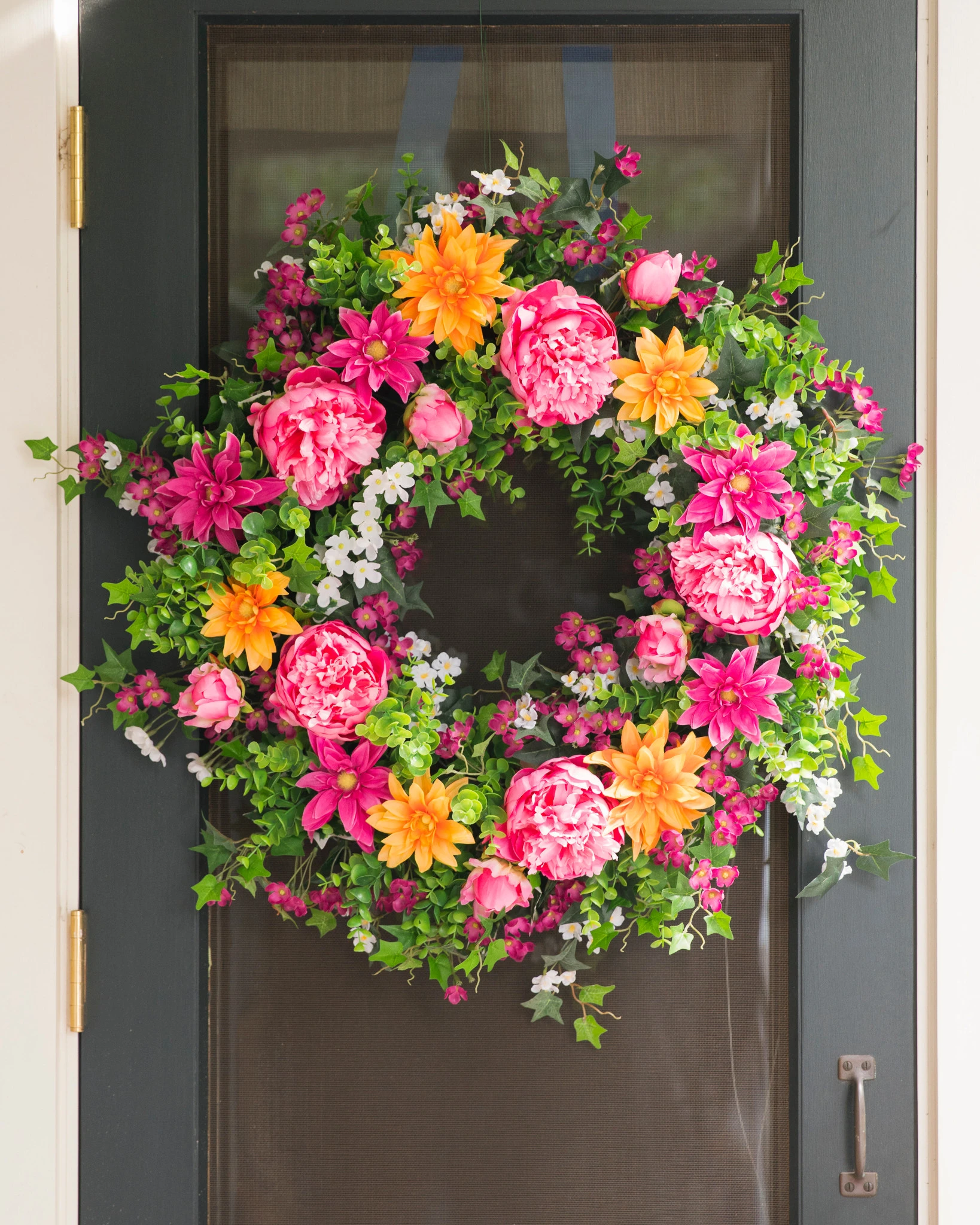Outdoor Radiant Peony Wreath