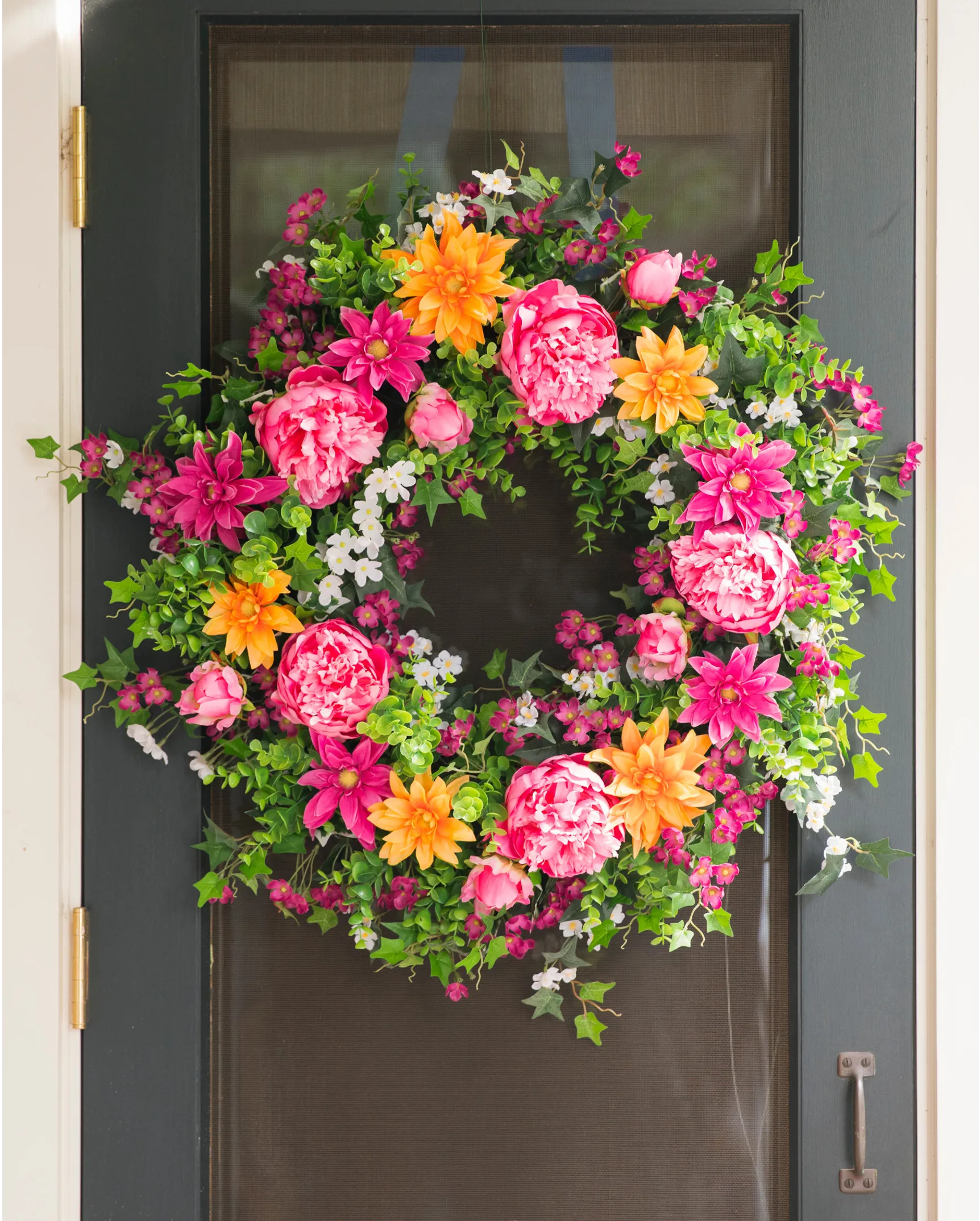 Fall Wreaths for Front Door Peony Wreaths for Door Outside Autumn Wreaths  18 inch Front Door Wreath Spring Wreaths Winter Wreaths for Indoor or Window