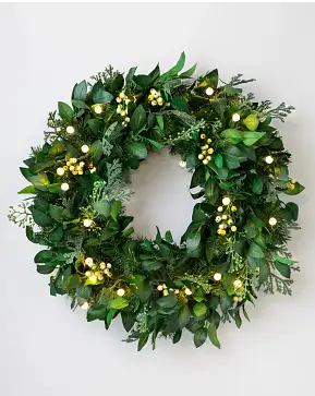 Outdoor White Berry Cypress Wreath Outdoor White Berry Cypress Wreath