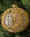 Burgundy and Gold Decorated Glass Ball Ornament Set, 4 Pieces by Balsam Hill Closeup 50