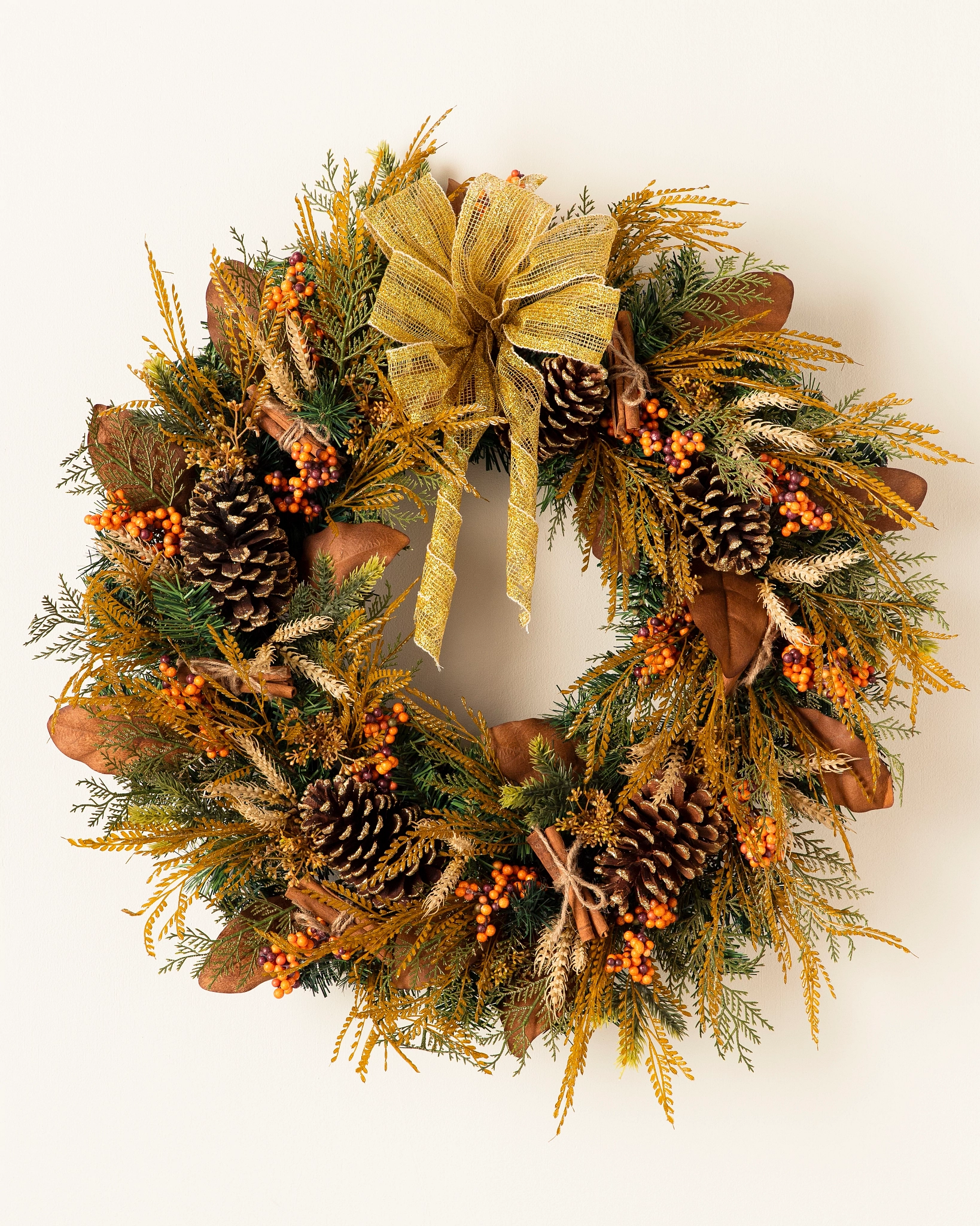 Golden Fields Artificial Fall Wreath Balsam Hill