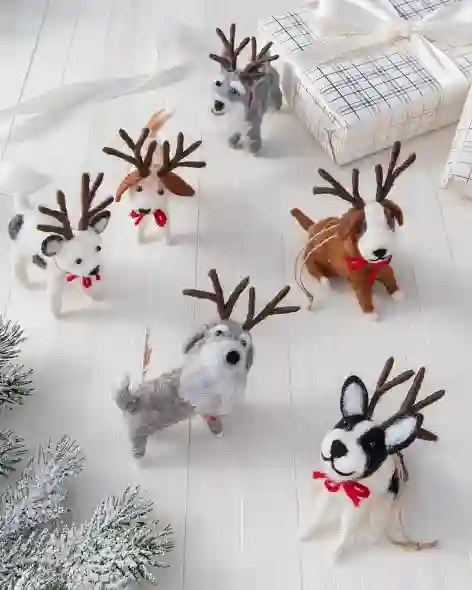 Playful Pups Felt Ornaments by Balsam Hill