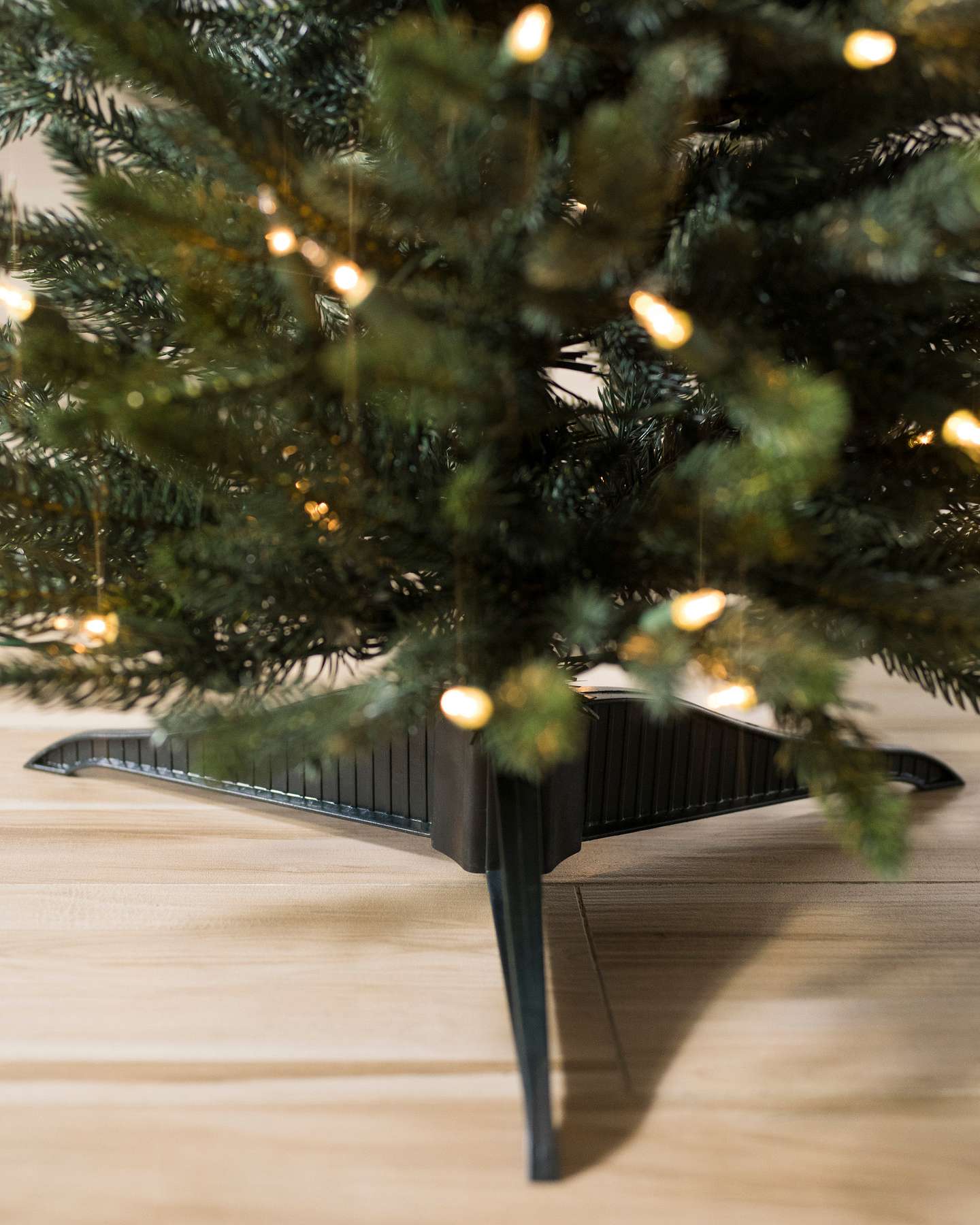 Balsam Hill Poconos Pine Mini Artificial Christmas Tree Stand Closeup