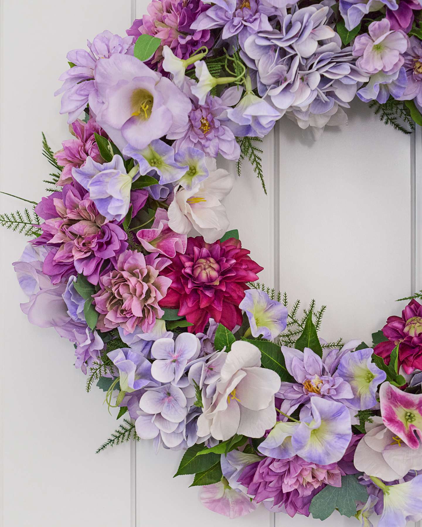 Purple in Bloom Wreath by Balsam Hill Closeup 60