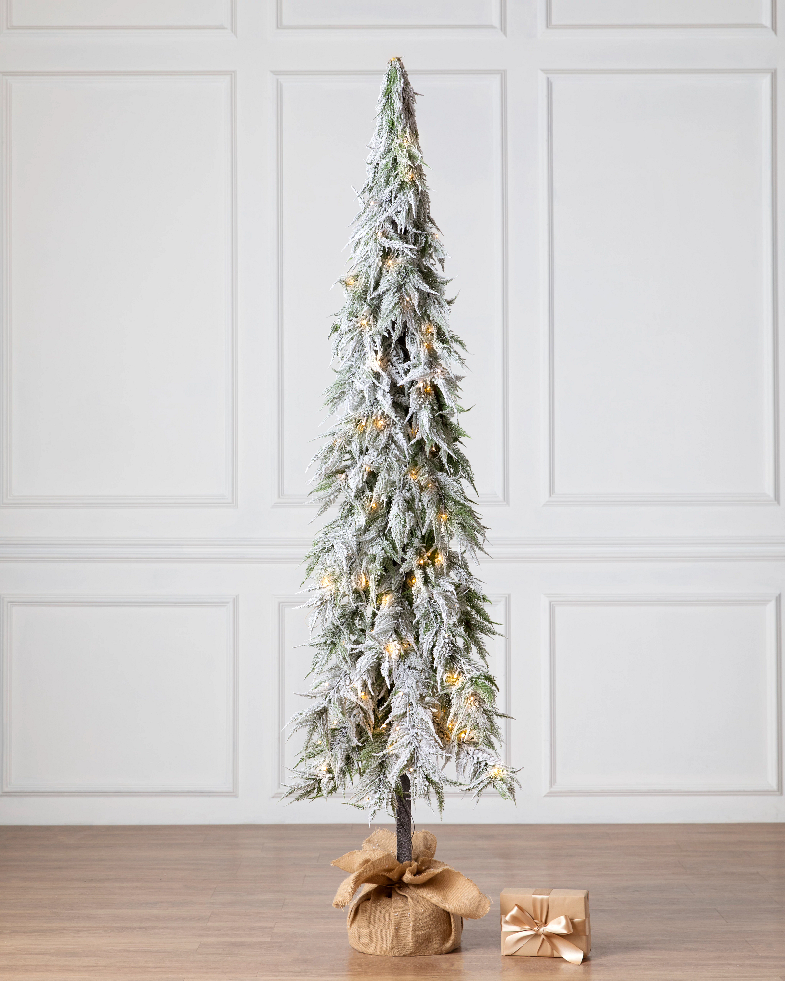 Downswept flocked christmas tree deals