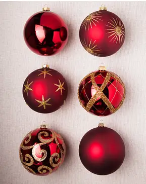 Brilliant Bordeaux Jumbo Ornament Set Brilliant Bordeaux Jumbo Ornament Set