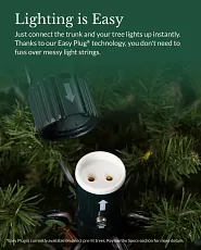 Close-up of artificial Christmas tree with Easy Plug poles