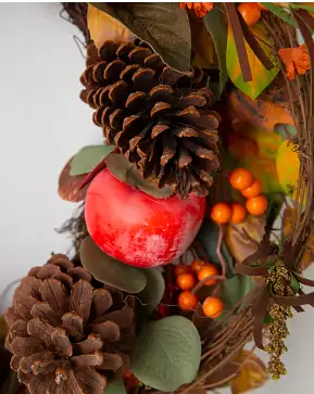 Persimmon and Pinecone Arrangement Persimmon and Pinecone Arrangement