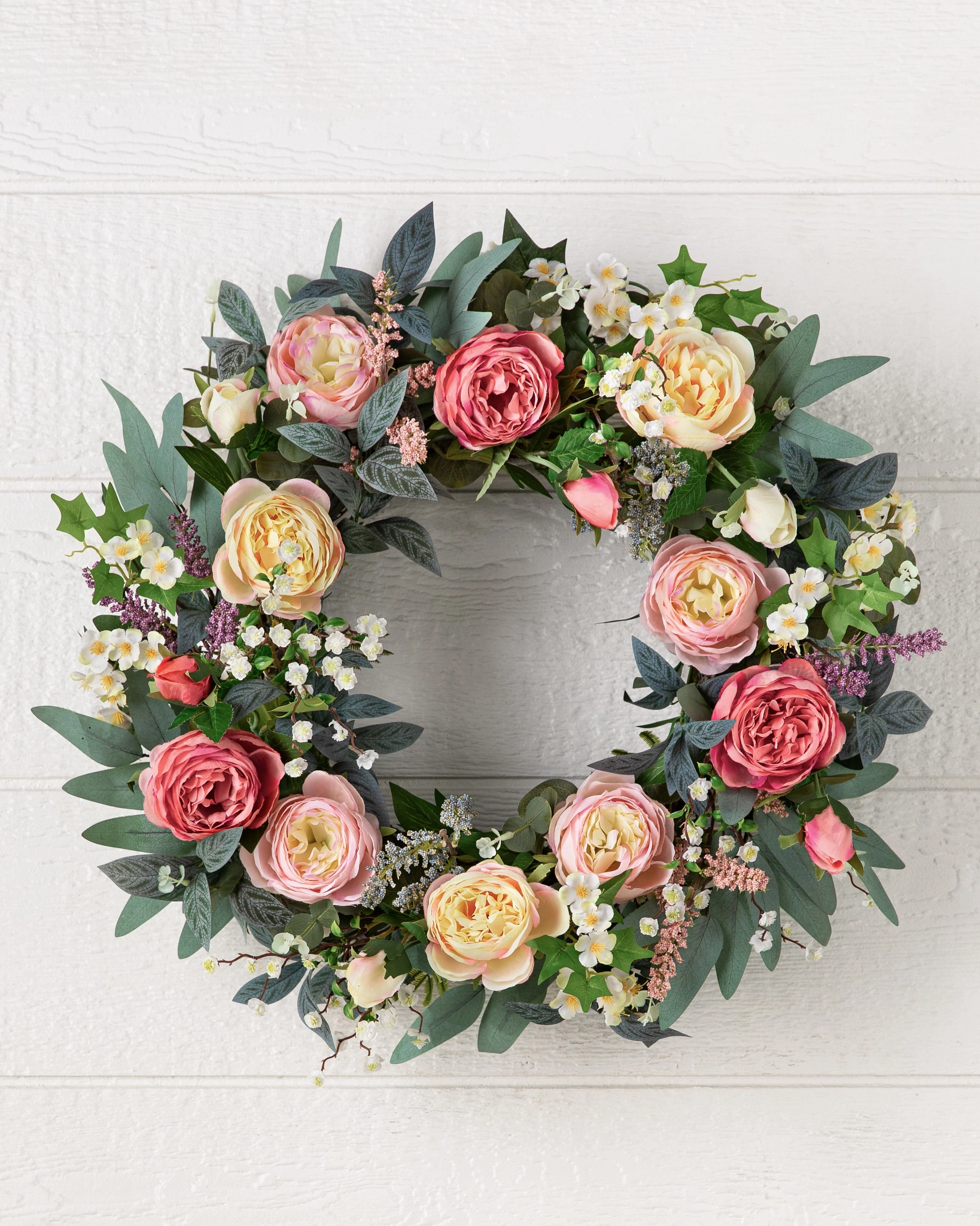 Outdoor Provence Rose Wreaths and Garlands | Balsam Hill