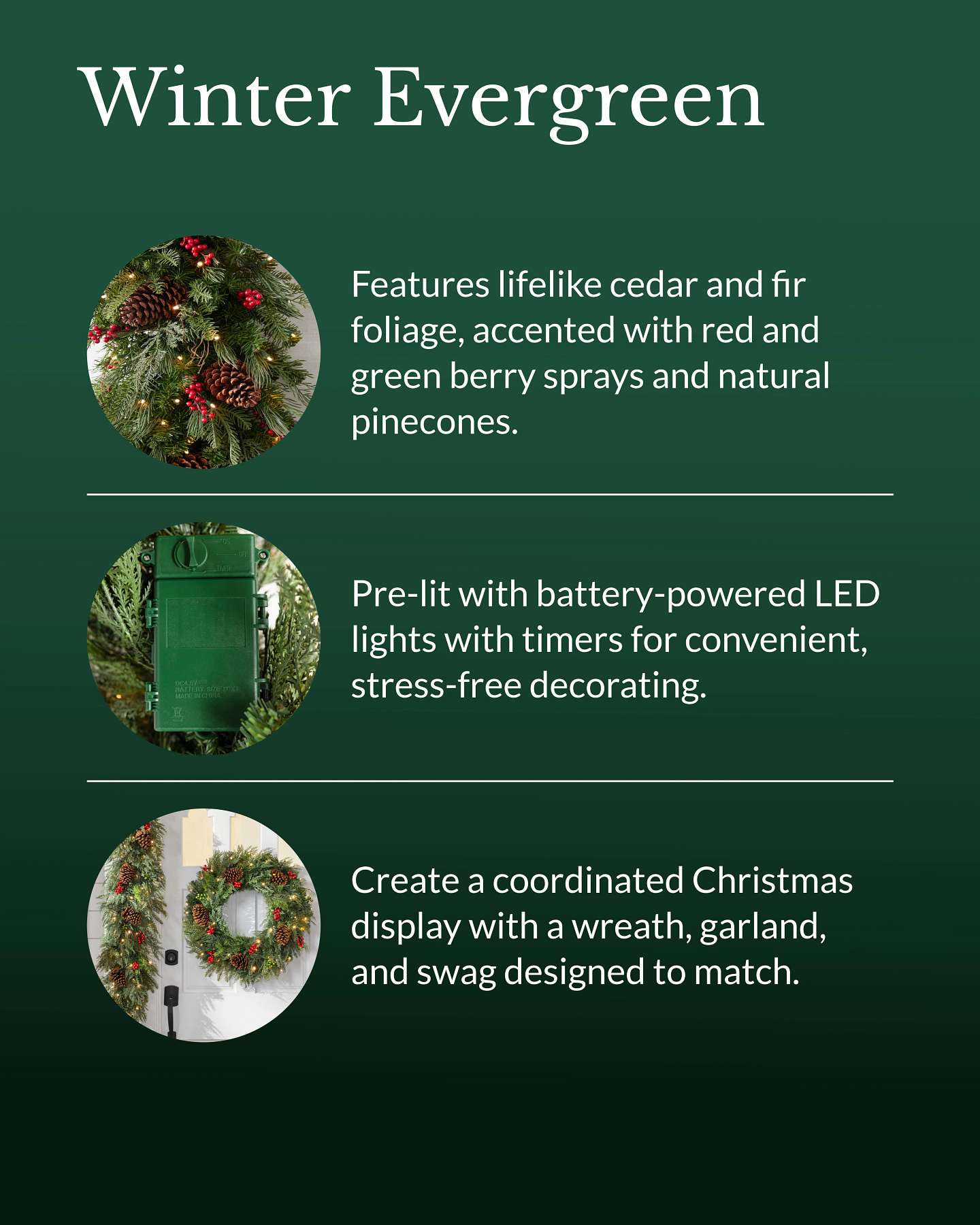 Outdoor Winter Evergreen Garland