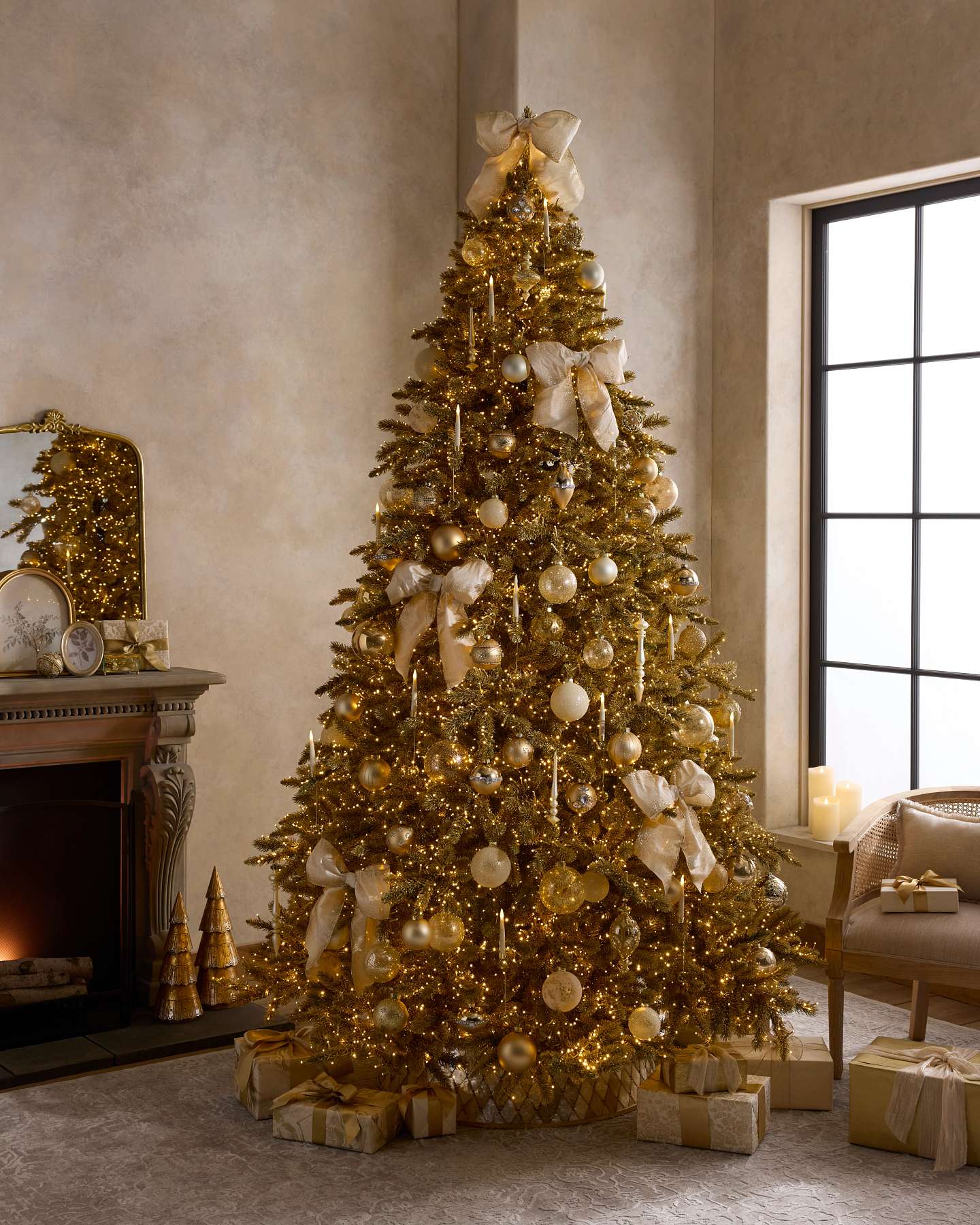 Gold Stardust Sparkle Ornament Set