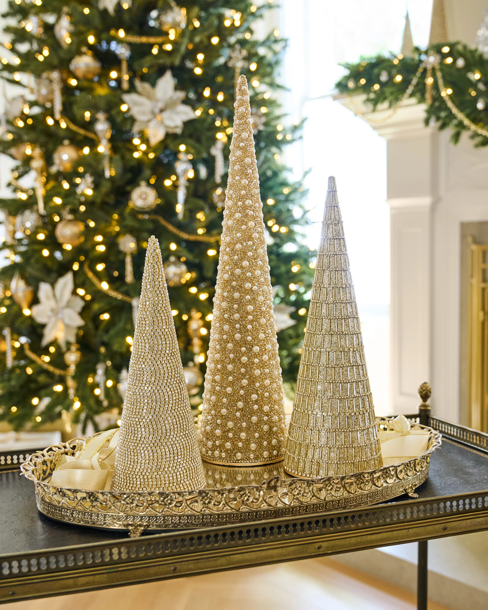 Beaded Tabletop Tree Set