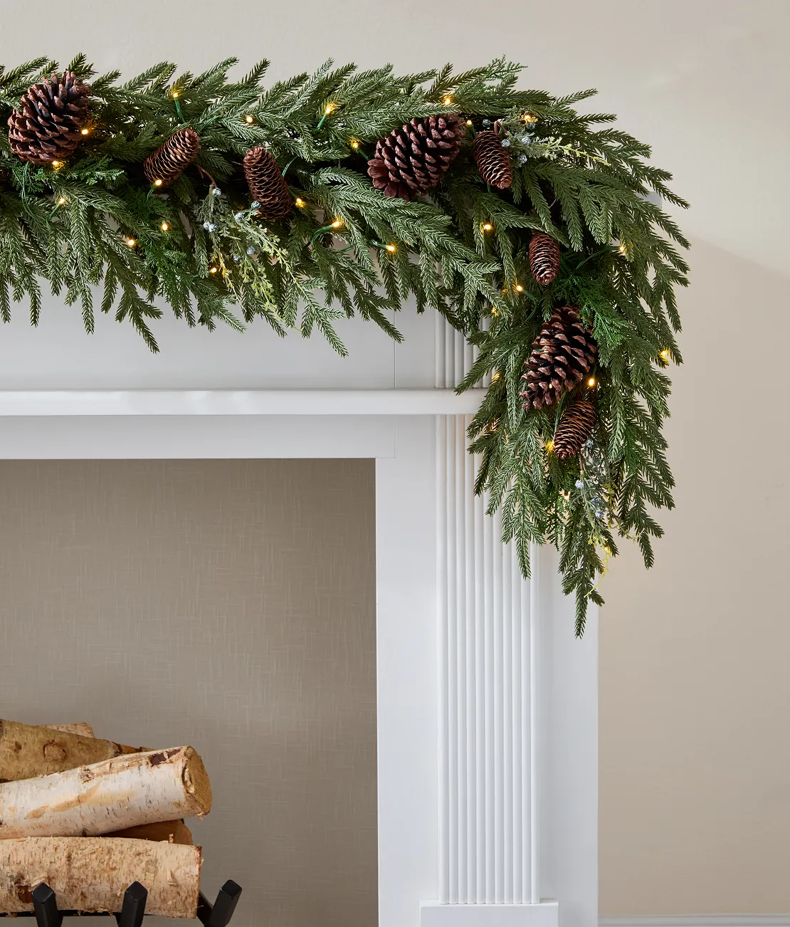 Real-Feel Cypress Juniper Berry Garland