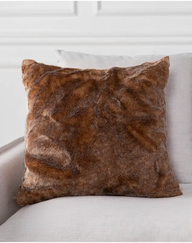 20in Stone Lodge Faux Fur Pillow Cover by Balsam Hill SSC