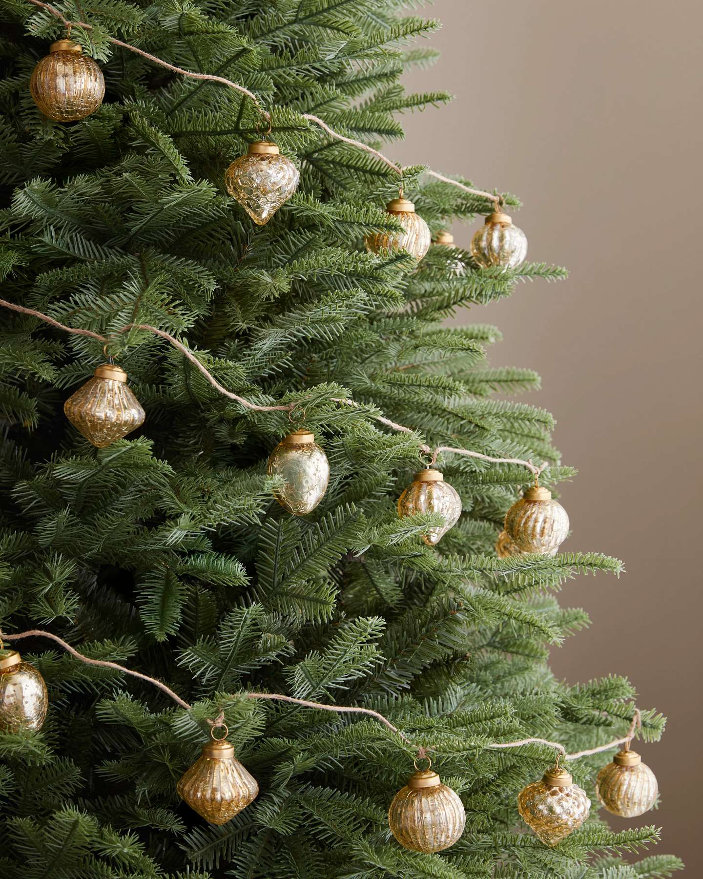 Gold Mercury Glass Garlands, Set of 3