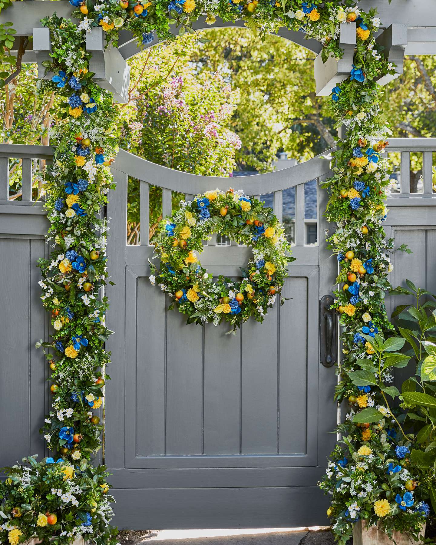 Balsam Hill Outdoor Summer Breeze Artificial Fall Foliage in a Beautiful Outdoor Setting