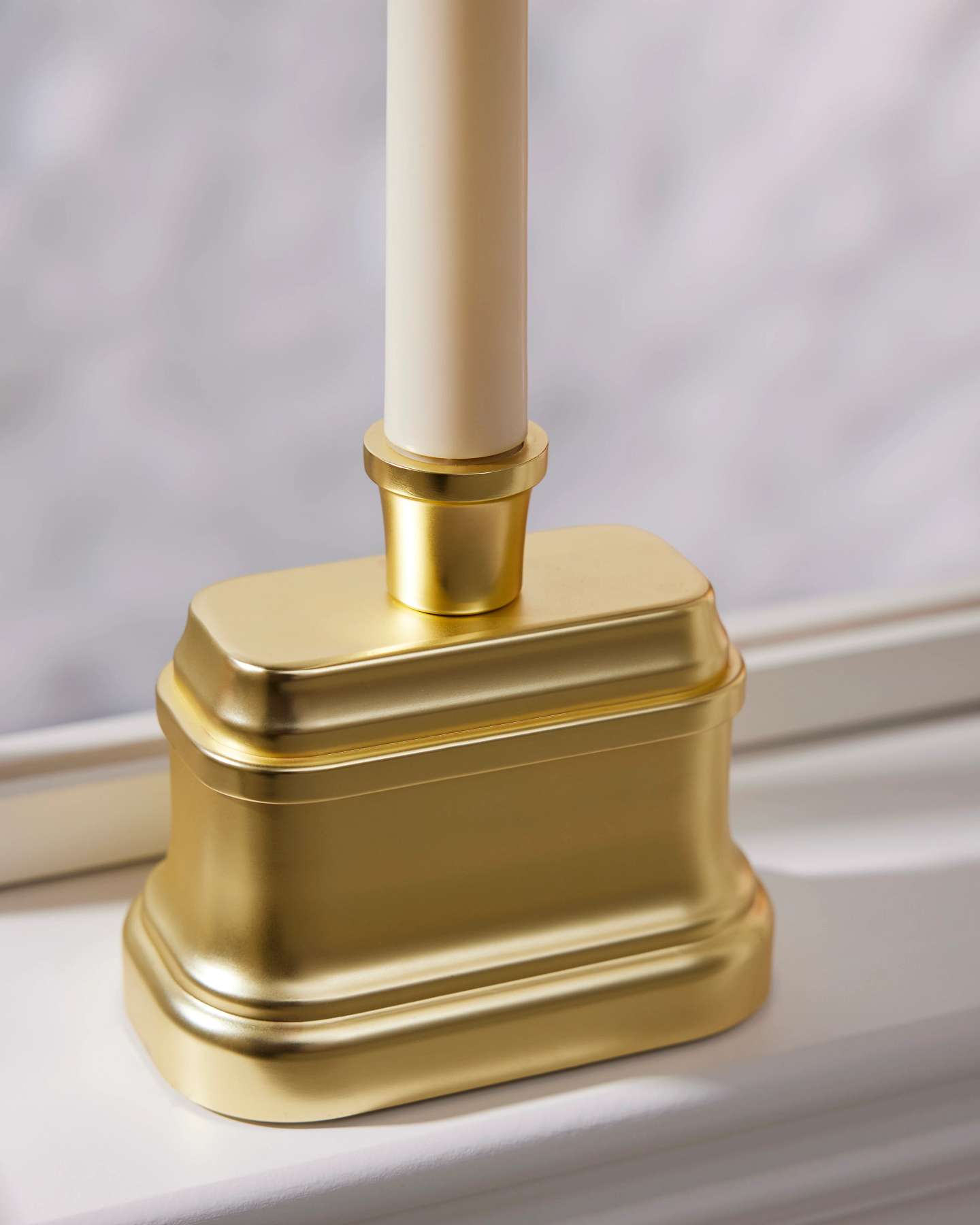 Gold Antiqued Miracle Flame Premium 3D LED Window Candles, Set of 2