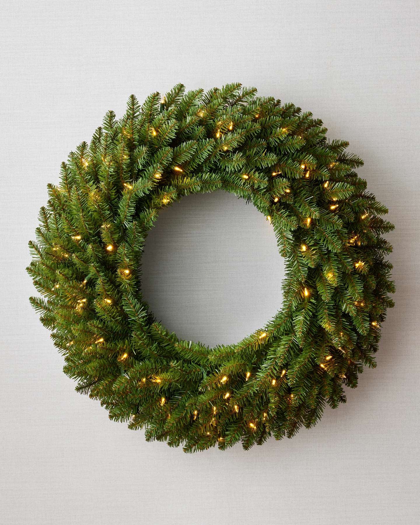 Balsam Hill 32-Inch Double-Sided Berkshire Mountain Wreath with LED Lights Full Display