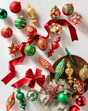 Christmas Cheer Glass Ornament Set Christmas Cheer Glass Ornament Set