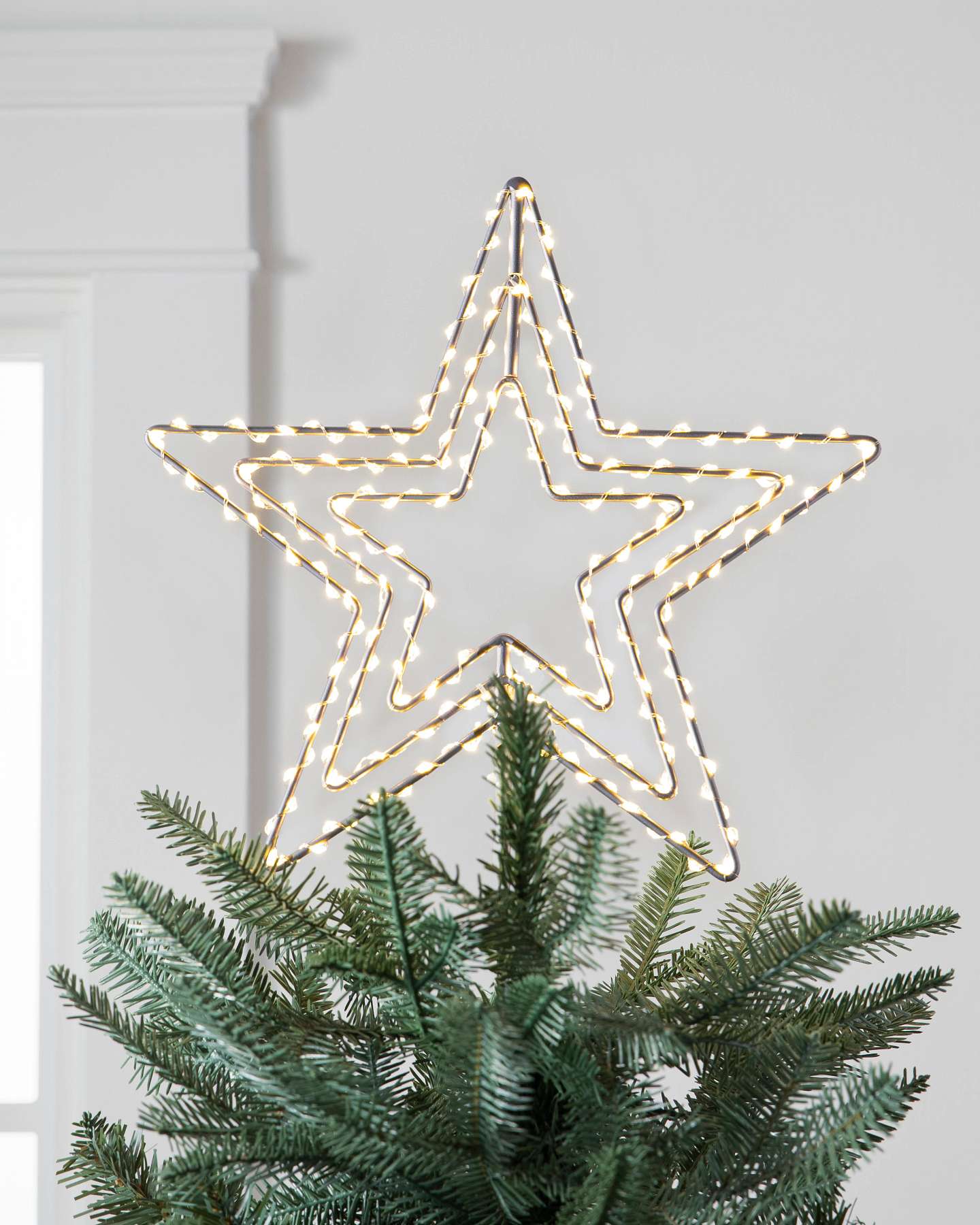 Balsam Hill Lit Swivel Star Artificial Christmas Tree Topper Holiday Decor