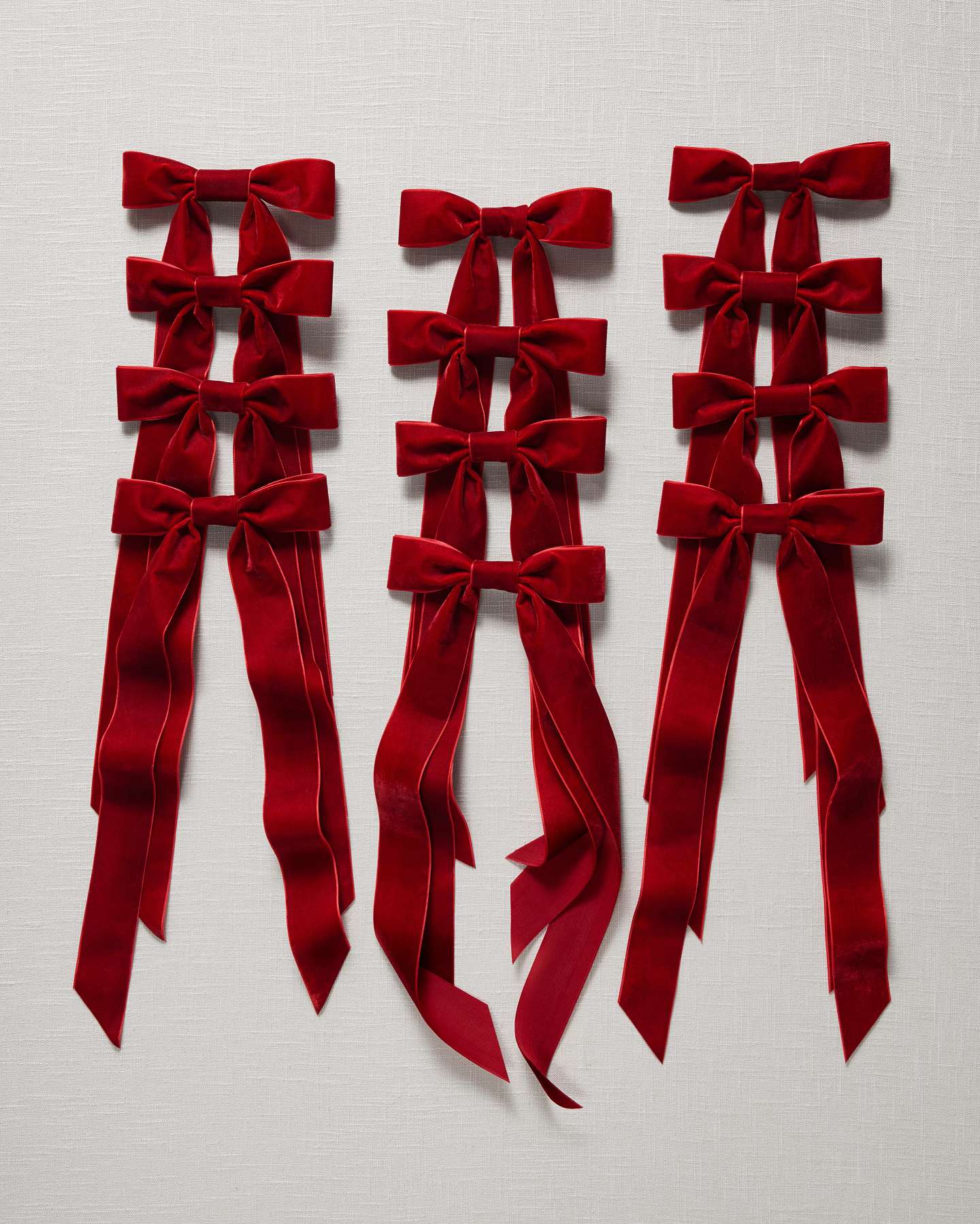 Burgundy Luxe Pre Tied Bows Set of 12 by Balsam Hill Closeup 15