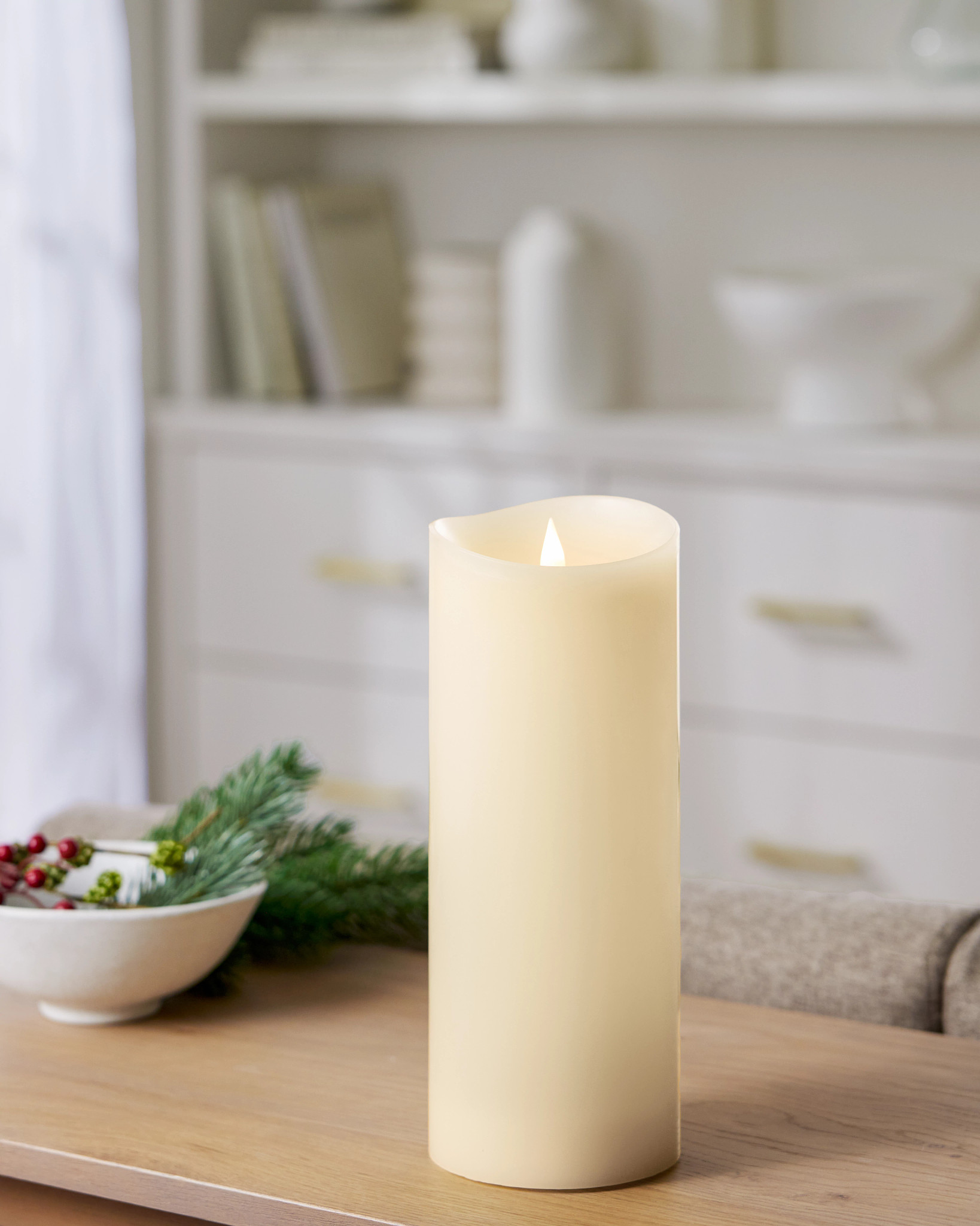 Ivory Miracle Flame Premium 3D LED Wax Pillar Candle