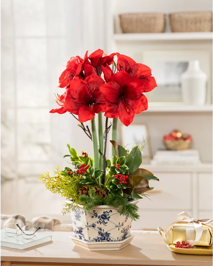 Red artificial online flower arrangements
