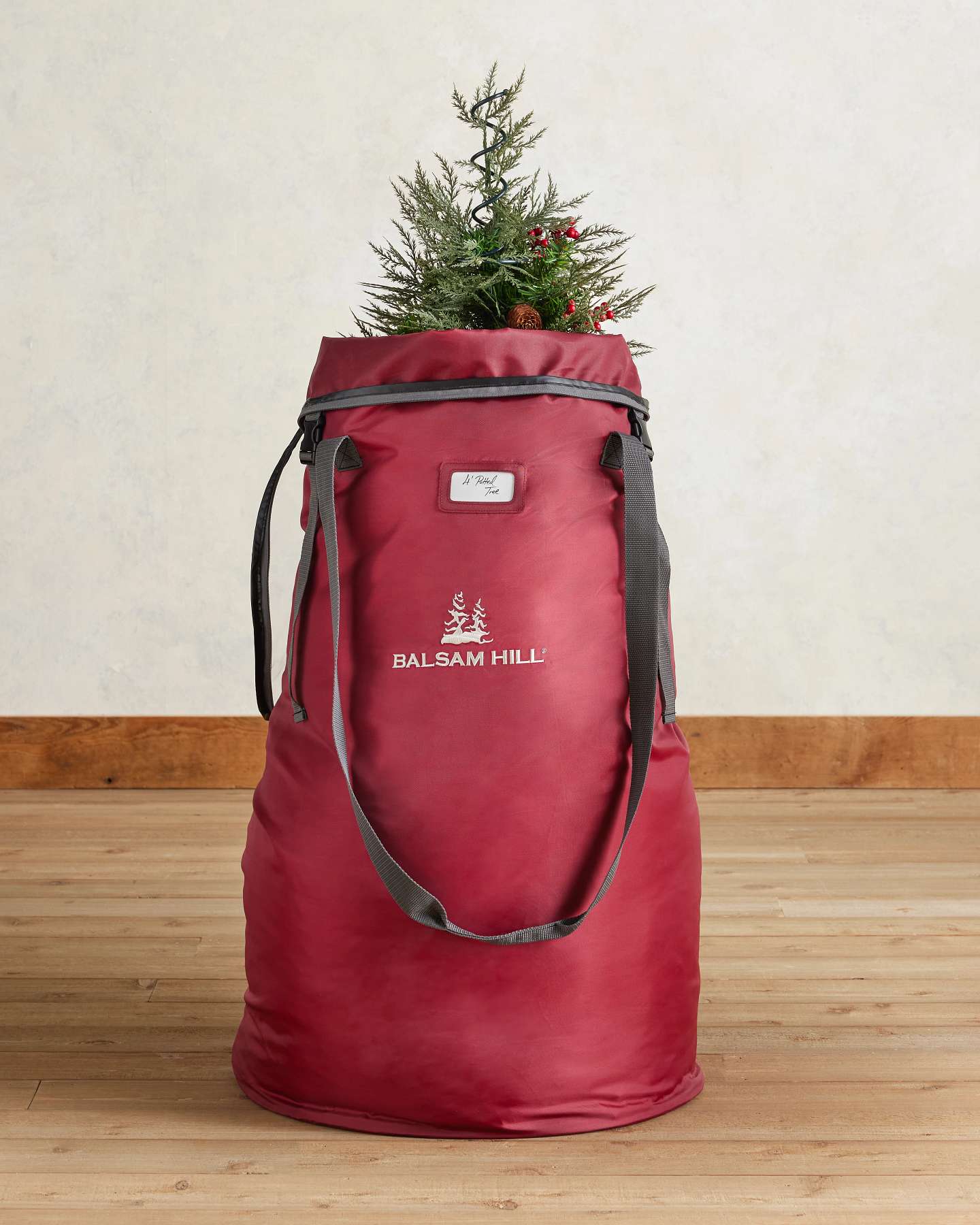 Balsam Hill Tabletop Tree Storage Bag with Tree Top Stabilizer for Easy Storage