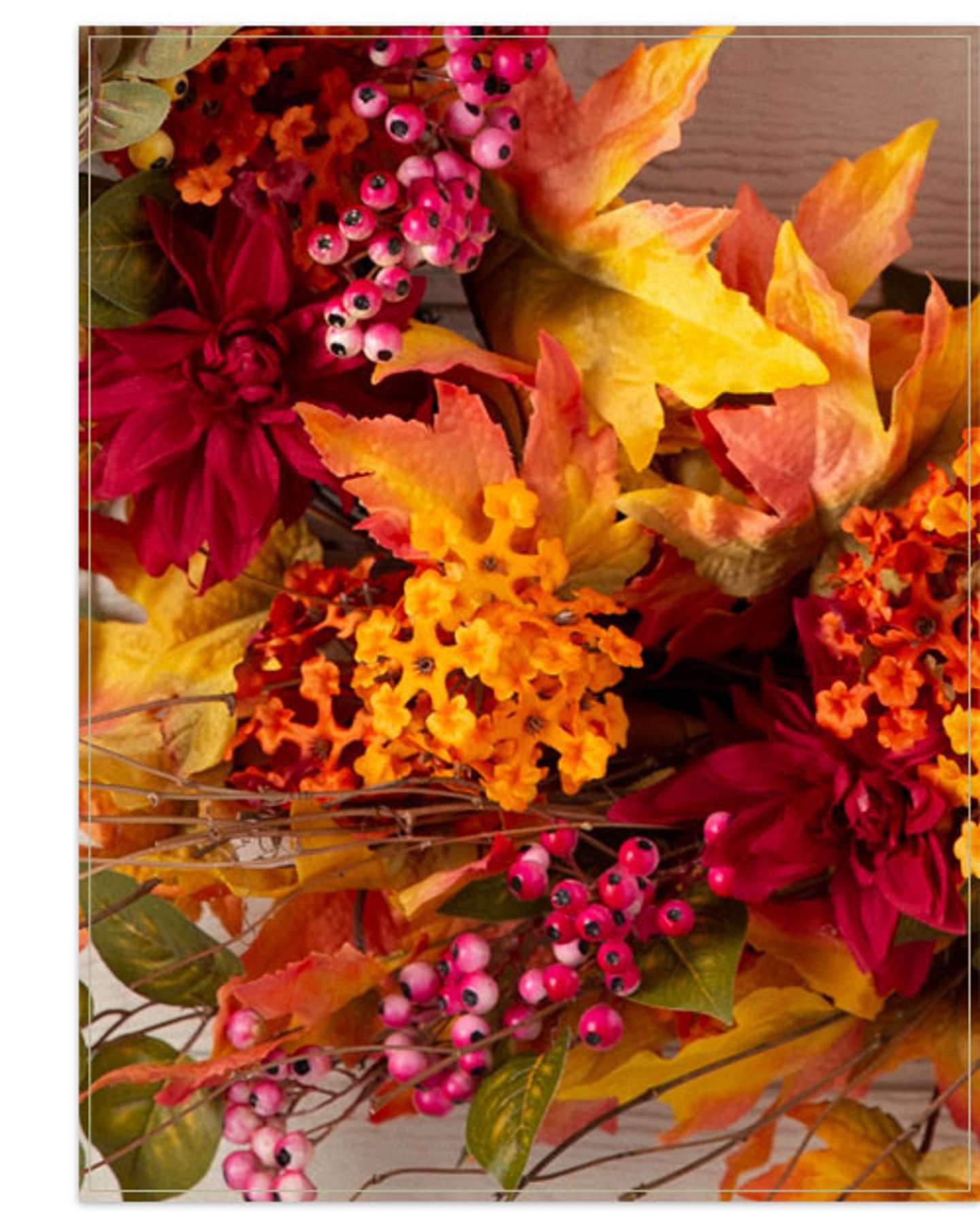 Balsam Hill Outdoor Harvest Bloom Artificial Fall Foliage Product Display