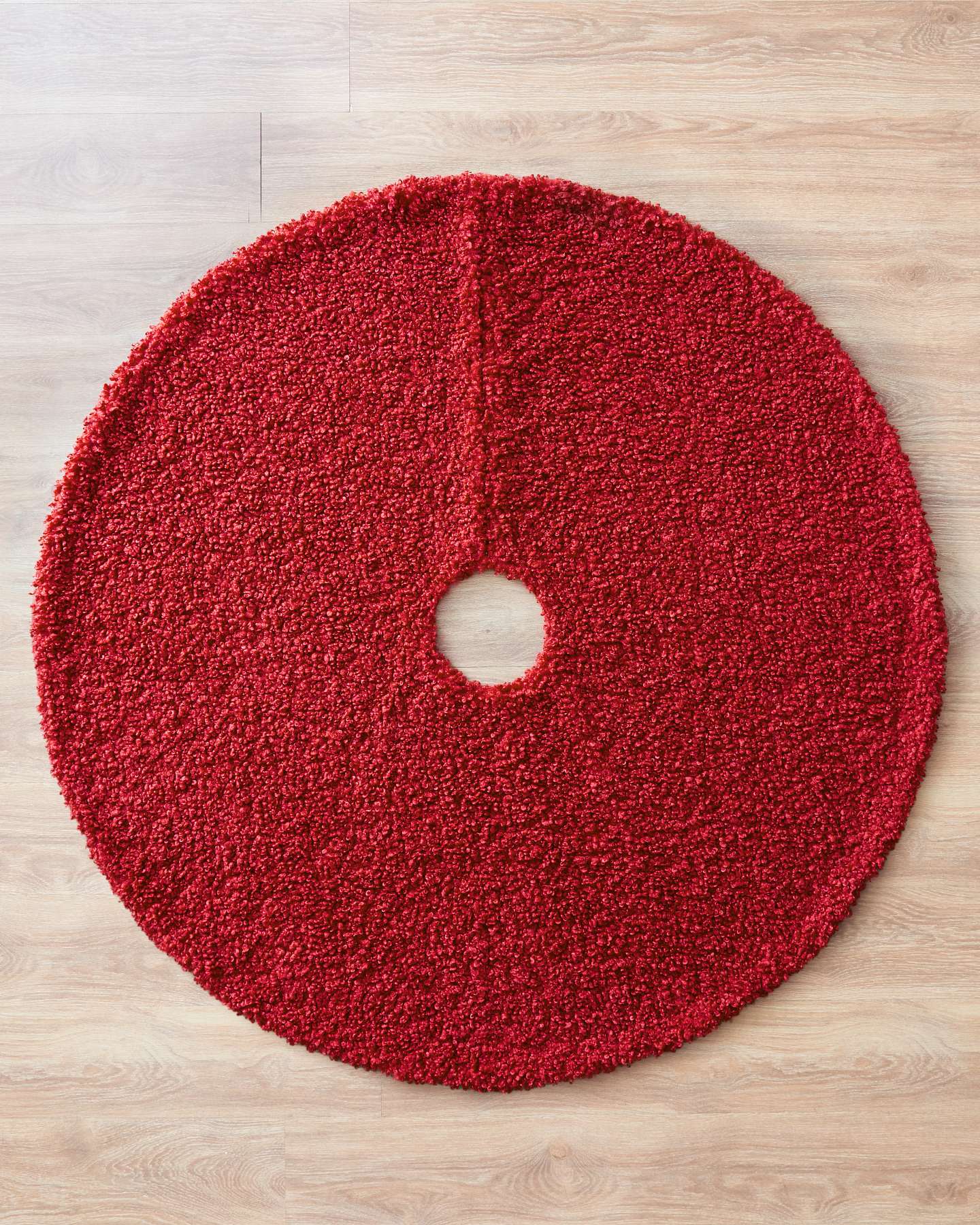 72" Red Bouclé Tree Skirt