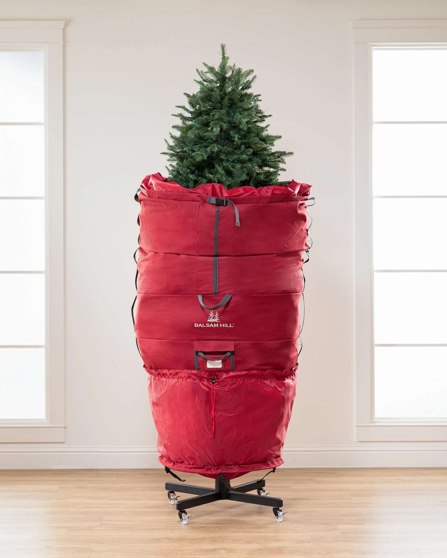 Balsam Hill Extra Large Rolling Christmas Tree Storage Bag for Easy Holiday Storage