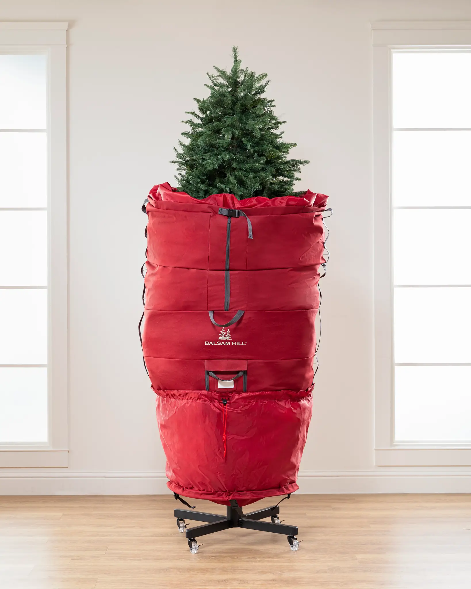 X Large Christmas Tree Storage Box Bag Zippered w Wheels 12 Ft Tree Heavy Duty 