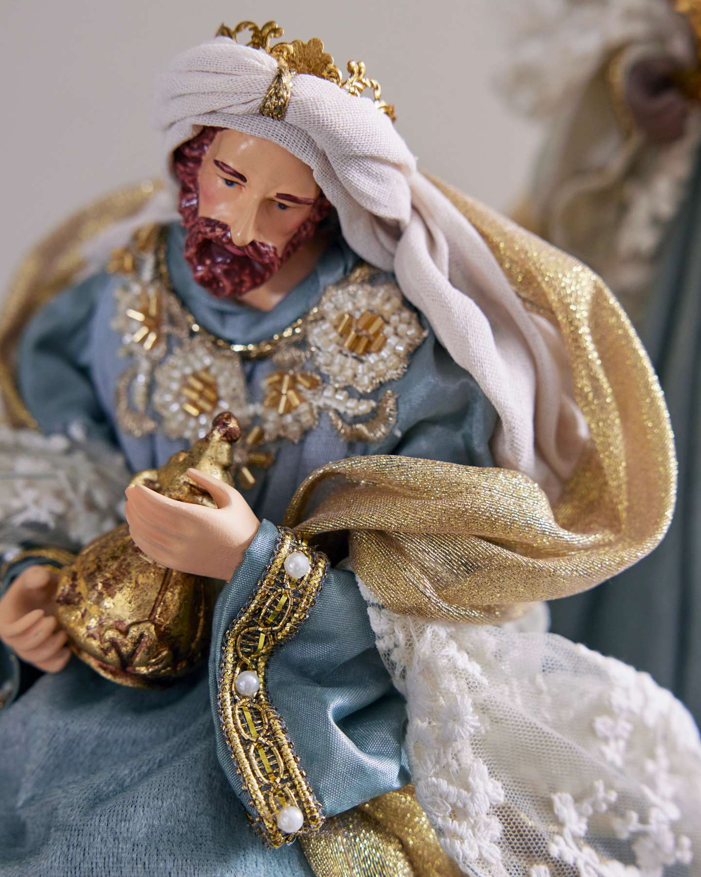 Blue & Gold Classic Nativity Set